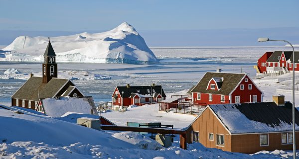 Blick auf Ilulissatim Winter auf Grönland