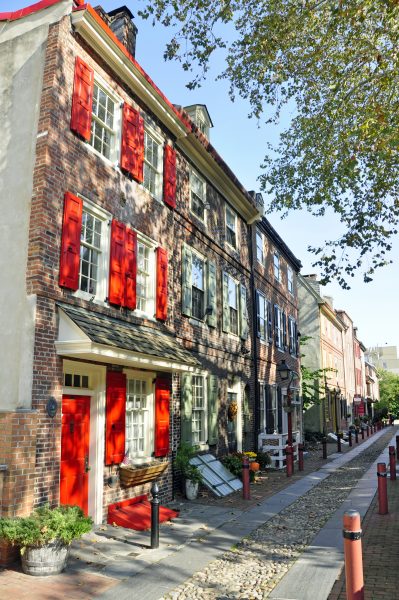 Elfreth's Alley, die älteste erhaltene Wohnstraße von Philadelphia