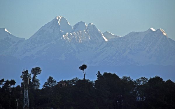 Blick auf das Himalaya Massiv in Nepal