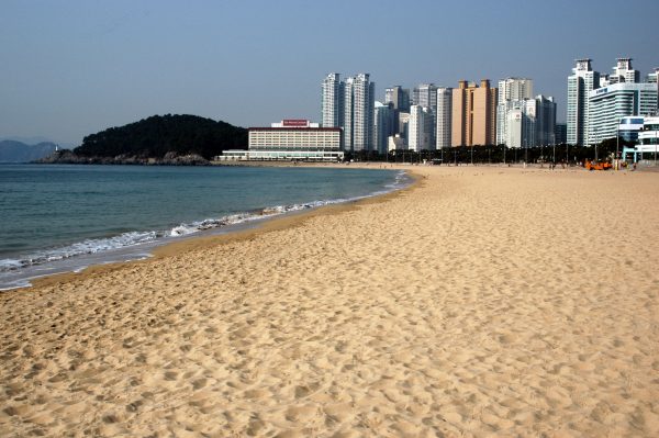 Blick auf den Strand von Pusan / Südkorea