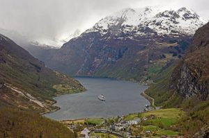 Der Geiranger-Fjord am 3. Mai 2018, Norwegen