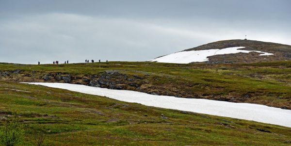 Wandern auf dem Berg Storsteinen, Tromsø, Norwegen