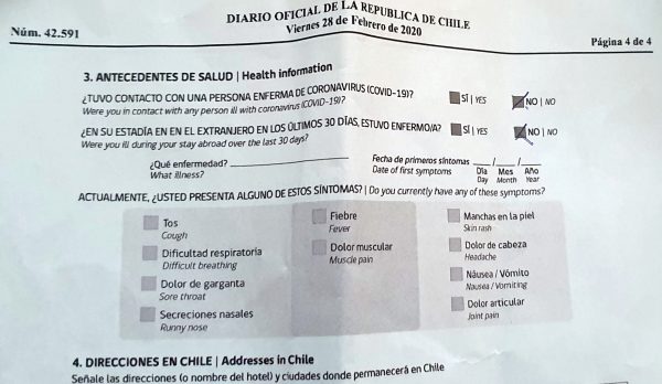 Chilenischer Corona Fragebogen