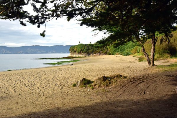 Ein Strand nahe der Festung Agüi in Chiloé