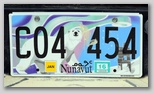 Ein Nummernschild in Nunuvut