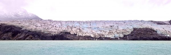 Blick auf einen Gletscher im Evighed Fjord