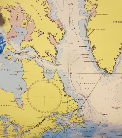 Die geplante Route von der Kreuzfahrt der HANSEATIC inspiration von Grönland nach Kanada