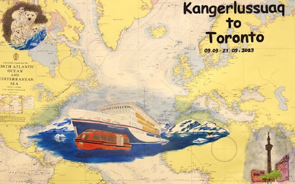 Die Souvenir-Seekarte von der Kreuzfahrt der HANSEATIC inspiration von Grönland nach Kanada