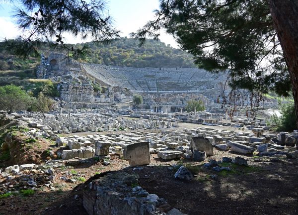Blick auf das griechische Amphitheater in Ephesus