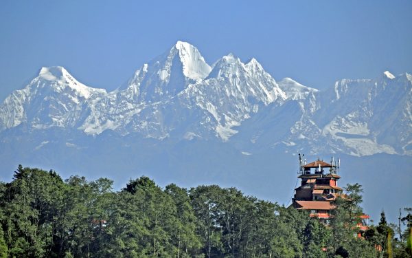 Blick auf das Himalaja Massiv in Nepal