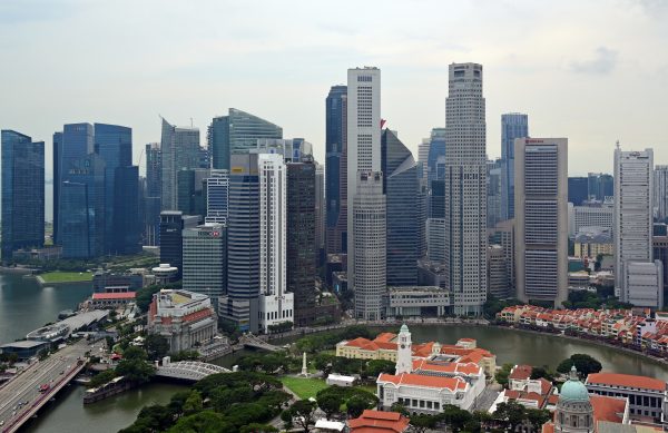 Blick auf Singapur vom 'Swissôtel The Stamford'